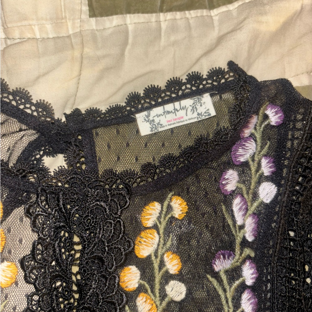 free people lace embroidery top - Picture 3 of 6